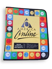 Vintage America Online School 3-Ring Binder w Ruler & CD Holders Promo AOL y2k