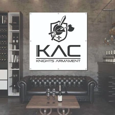KNIGHTS ARMAMENT COMPANY KAC 5’ X 5’ VINYL BANNER CUSTOM RIFLE LOGO DESIGN 