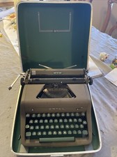 Vintage Royal Companion Typewriter w/ Case Gray with Green Keys 1950’s thumbnail