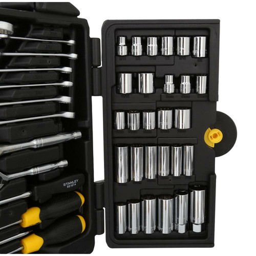Stanley Mechanic Set di strumenti meccanici 3/8 pollici unità SAE cromato nero strumento manuale 150 pezzi - Foto 4 di 9