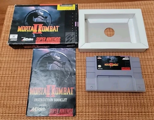 Mortal Kombat II (Nintendo SNES, 1994) - Box & Manual Included