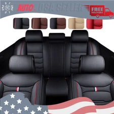 Leatherette Front Car Seat Covers Full Set Cushion Protector Universal 4 Season