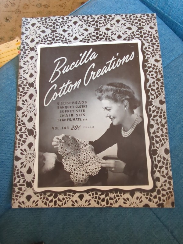 Vintage 1942 Booklet Bucilla Cotton Crochet Creations - Bedspreads scarfs etc