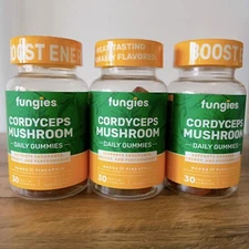 3x FUNGIES Cordyceps Mushroom Gummies Mango Pineapple 30ct EXP 09/2026