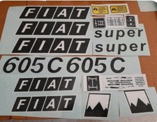 KIT ADESIVI DECALCOMANIE FIAT 605 C SCRITTA "MONTAGNA E SUPER" CORNICE BIANCA