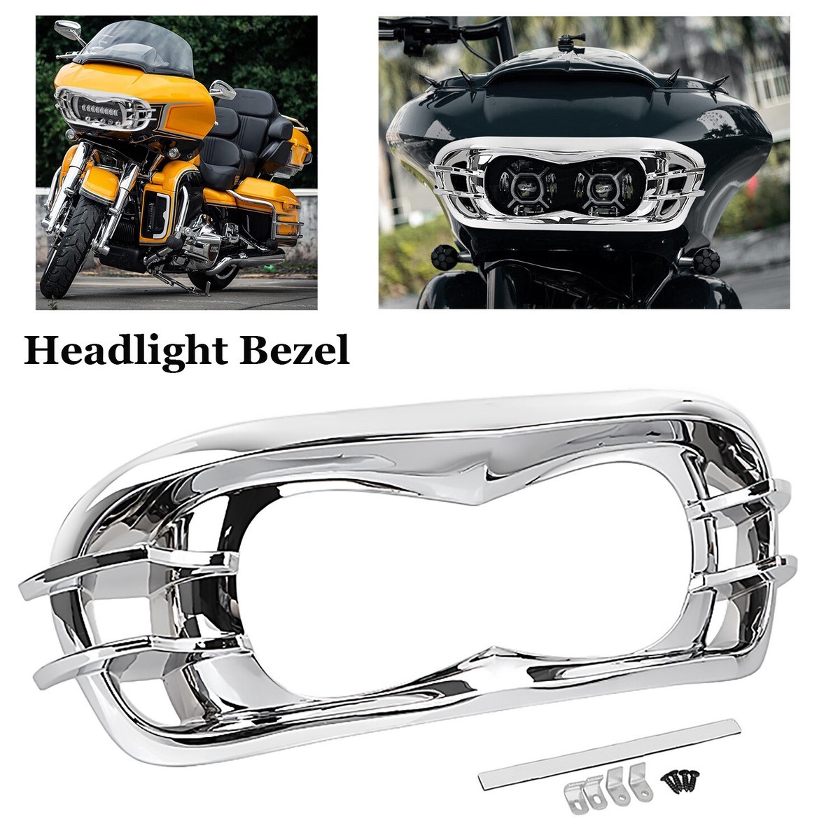 Motorcycle ABS Headlight Bezel For Harley Road Glide FLTRX 15+ ST