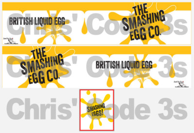 Code 3 selbstklebender Vinyl-Anhänger-Aufkleber - Smashing Eggs - 1/50 1/76 1/148