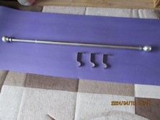 Dunelm Extendable Metal Eyelet Curtain Pole, Matt Chrome, Used COLLECTION ONLY
