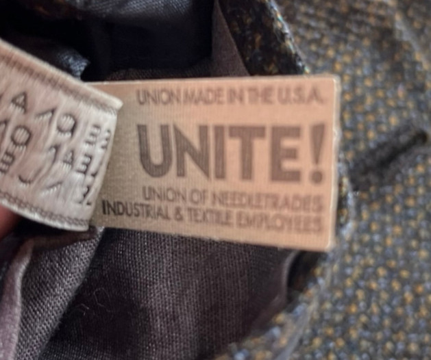 Tallia Uomo Navy Brown Tweed Barleycorn Sport Coat 38S 100% Wool Union USA 