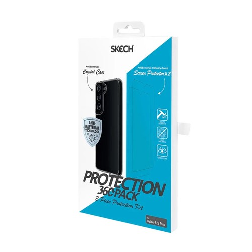 SKECH 360 Clear Case For Samsung Galaxy (S22+ Plus) Tempered Glass Screen Cover - Picture 6 of 14