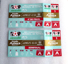 Mexico 86 World Cup Masterfile 1/4 & Semi Final Replica Tickets