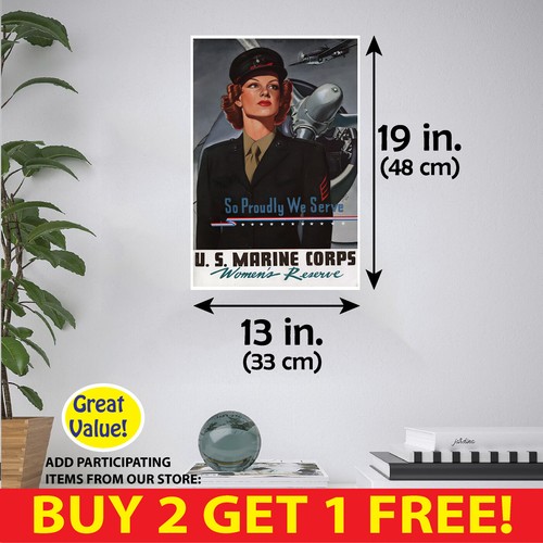 WW2 Women Marines Res. POSTER/MULTI. FORMATS/PAPER/CANVAS/VINYL/POSTCARD/STICKER - Picture 13 of 19