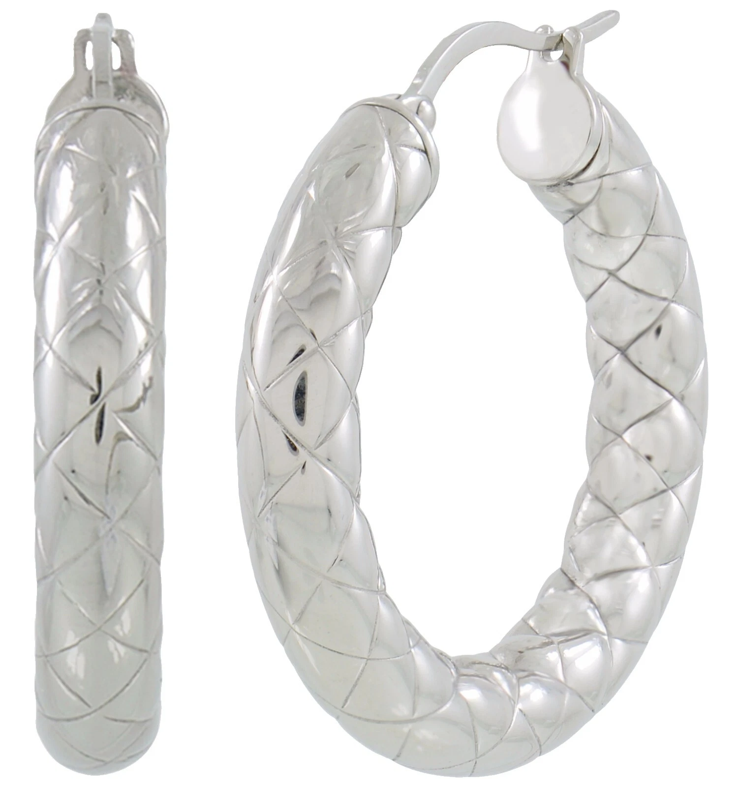 Aro de Acero Inoxidable Pendientes de Moda Blanco