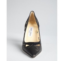 NW AUTH JIMMY CHOO HARRIET POINTED SNAKESKIN CUT LEATH SZ36"1/2/RET 695 BARGAIN