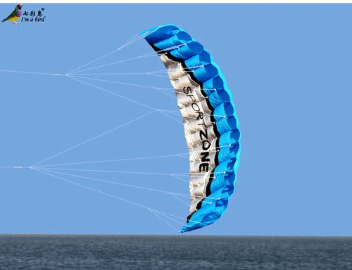 NEW 2.5m Dual Line Parafoil Parachute Stunt Sport Beach Outdoor Toys BLUE Kite - Bild 3 von 3