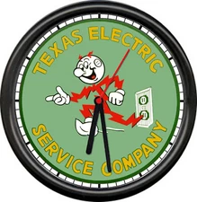 Reddy Kilowatt Texas Electric Service Company Utilities Retro Sign Wall Clock