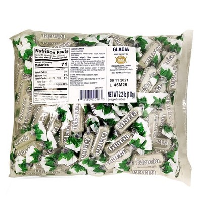- Wrapped Glacia Mint Hard Candy - 2.2 lbs Package