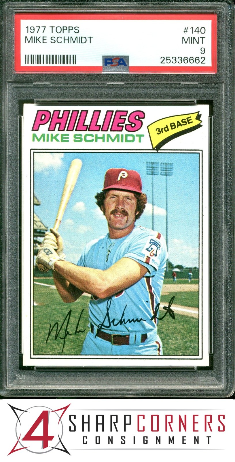 1977 TOPPS #140 MIKE SCHMIDT PHILLIES HOF PSA 9