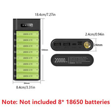 8 18650 Digital Display Phone Fast Charging Power Case DIY Kit No Batteries NEW