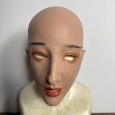 Realistic Silicone Full Head Mask Bald Cosplay Costume Adult Makeup FX