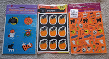 3 Packs Halloween Stickers Hallmark American Greetings Black Cat 1980s Vintage