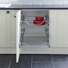 Hafele Pull Out Wire Baskets Kitchen Cabinet Storage Sliding Chrome Organiser UK
