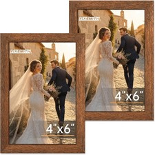 Lightweight Rustic Brown 4x6 Frames for Horizontal  Vertical Photos