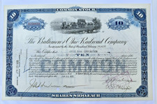 🚂 Historische Aktie 1935 Baltimore & Ohio Railroad 10 Shares Stahlstich