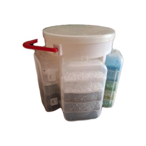Beading Glass OF Seed Beads Portable Caddy Kit  Organizer Multicolors