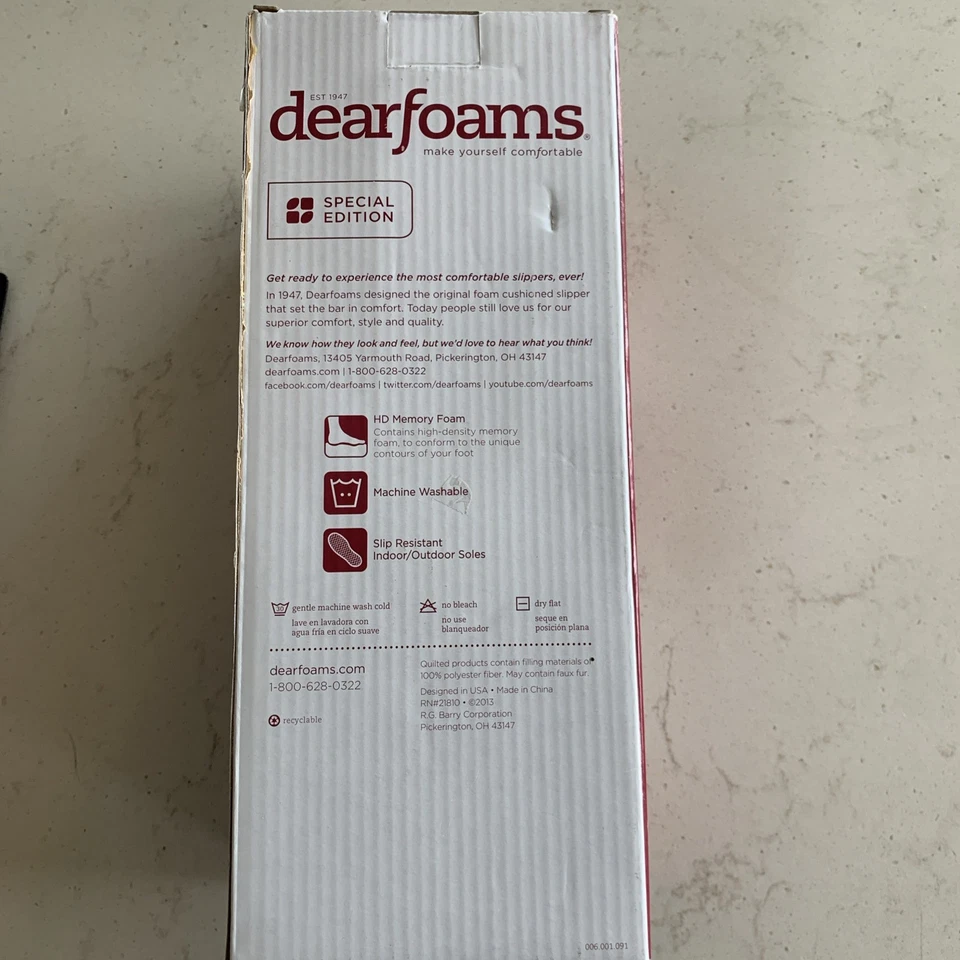 Nuevo en caja Dearfoams Edición Especial Microfibra Gamuza Zueco Espuma con Memoria Zapatillas Talla 10 Foto 3 de 4