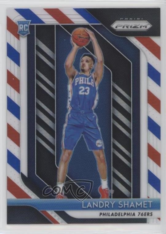 2018-19 Panini Prizm Red White & Blue Prizm Landry Shamet #199 9u0