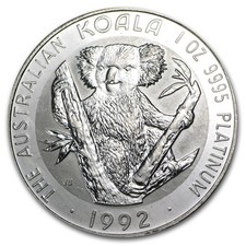1992 Australia 1 oz Platinum Koala BU 2152.17 per troy oz