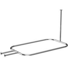 Hoop Shaped Shower Curtain Square: 58.3" L x 24" W, Square Aluminum-Silver