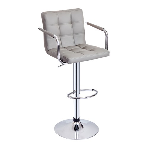 Faux Leather Barstool Chrome Base Stool Counter Height Stool Breakfast Bar Chair - Picture 157 of 172