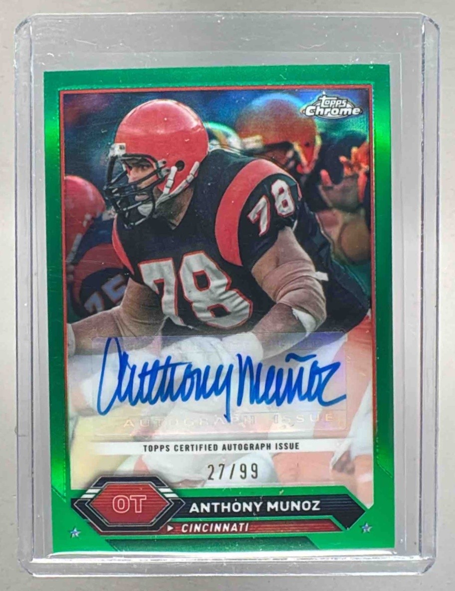 Anthony Munoz 2023 Topps Composite #TCA-AMU Green Refractor Chrome Auto /99