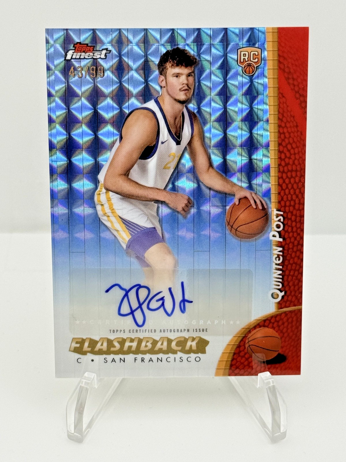 2024-25 Topps Finest - Quinten Post Flashback Auto /99 Blue (RC) #FBA-QP
