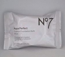 Boots No7 WHEAT Aqua Perfect Cushion Foundation REFILL 12ml New Sealed Sachet x1