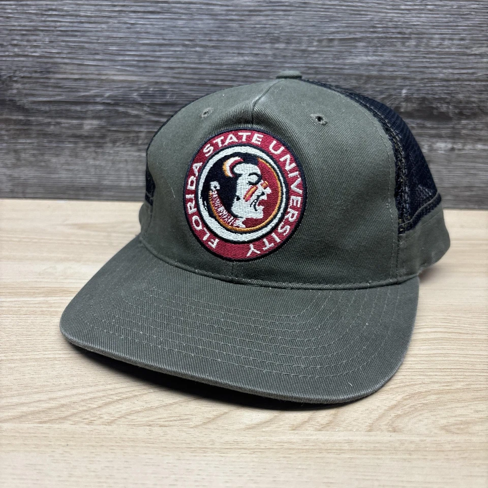 Florida State Seminoles Sombrero Gorra Correa Trasera Para Hombre Talla Única Verde NCAA Fútbol Foto 3 de 4