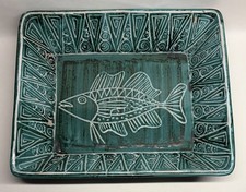 Rare Grand Plat Rectangulaire R.P. Robert Picault Vallauris Vintage #26