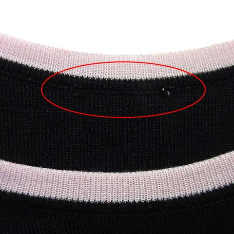 CHANEL Sports Line Cotton Rib Knit Short Sleeve Raglan Sweater Coco Mark Plate B - Picture 3 of 5