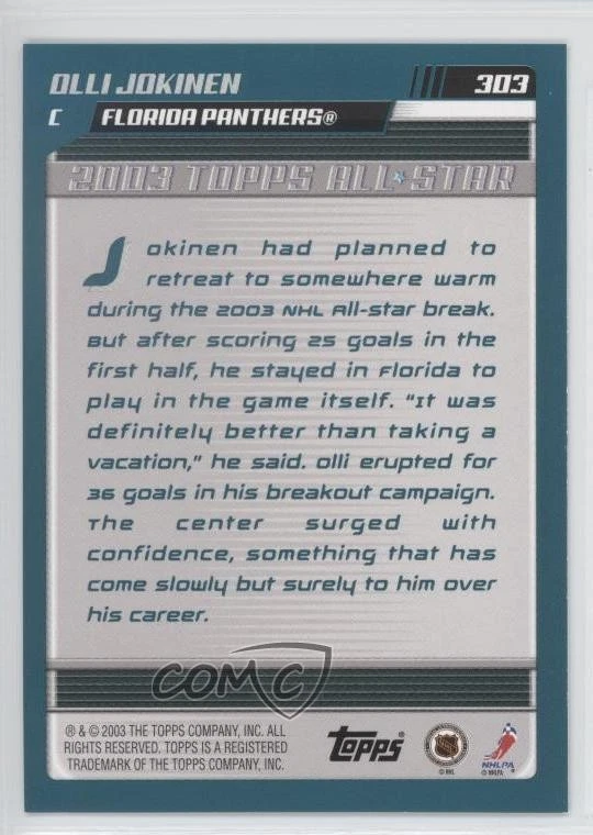 2003-04 Topps Olli Jokinen #303 - Image 2 of 2