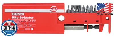 Wiha 79243 Slotted Phillips and Torx Bit Selector with Magnetic 1/4-Inch Bit Hol