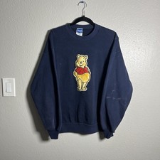 Vintage 90s Disney Winnie The Pooh Sweatshirt Men s XL Blue USA Made Embroidered