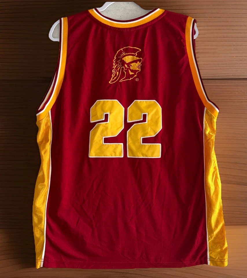 Camiseta deportiva de baloncesto usada en excelente estado USC Trojans #22 Coliseo para hombre XXL Cardinal dorada vintage Foto 2 de 4