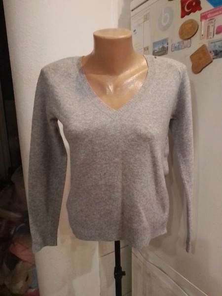 Women Sweater Grey Wool 38
