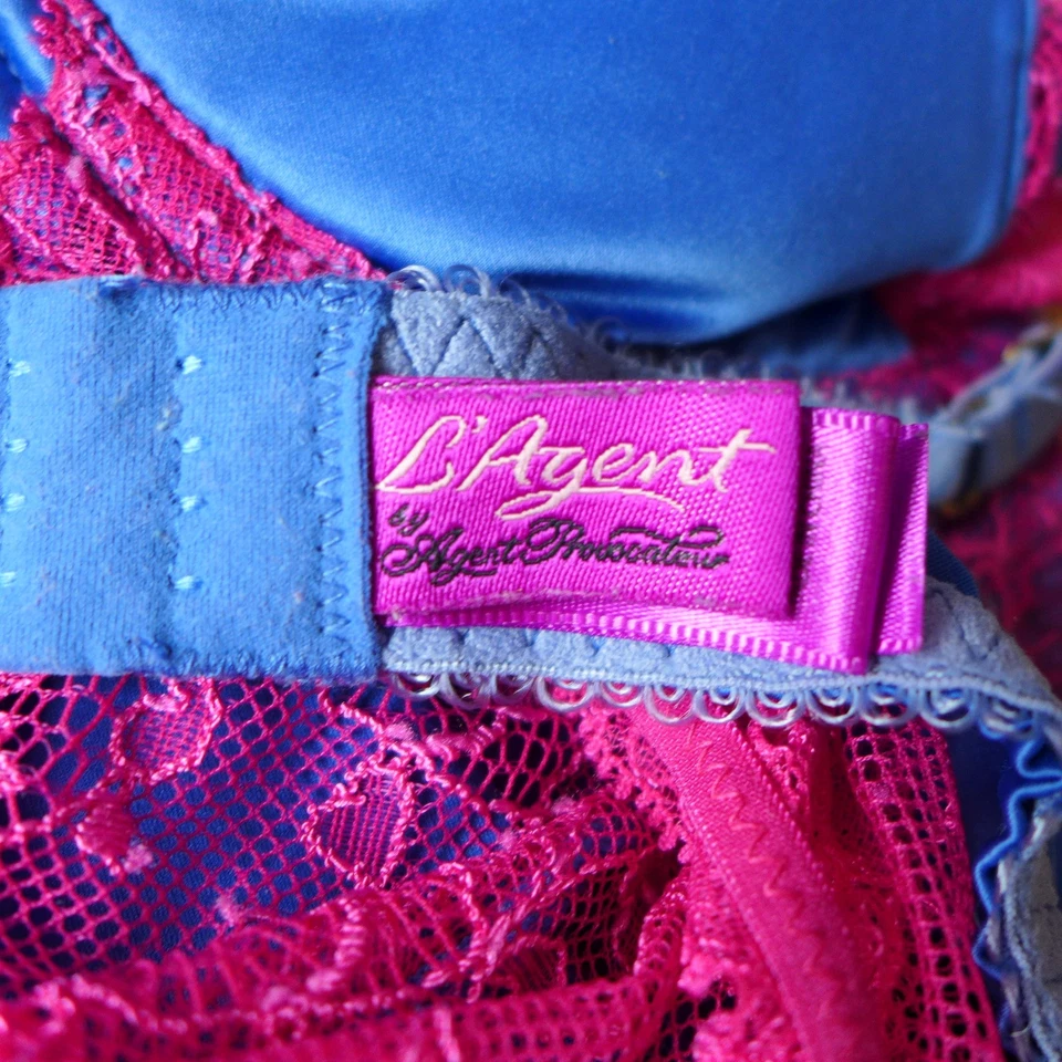 Agent Provocateur Corsé/Body Bustier Azul Sedoso con Encaje, Talla 34C Foto 2 de 4