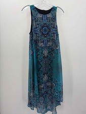 Pre-Owned Karen Kane Blue Size Medium Midi Sleeveless Dress