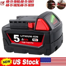 18V 5.0Ah Battery Replacement Lithium Ion Black Red For M18 48-11-1850