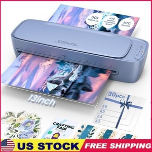 Efficient 60s Warm-Up Laminator W/ 9-in-1 Function Dual Roller System 13in Large