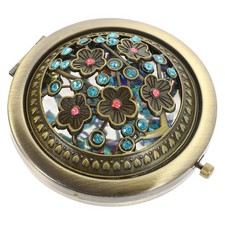 Folding Pocket Mirror Round Compact Mirror Double-sided Makeup Mirror Random...